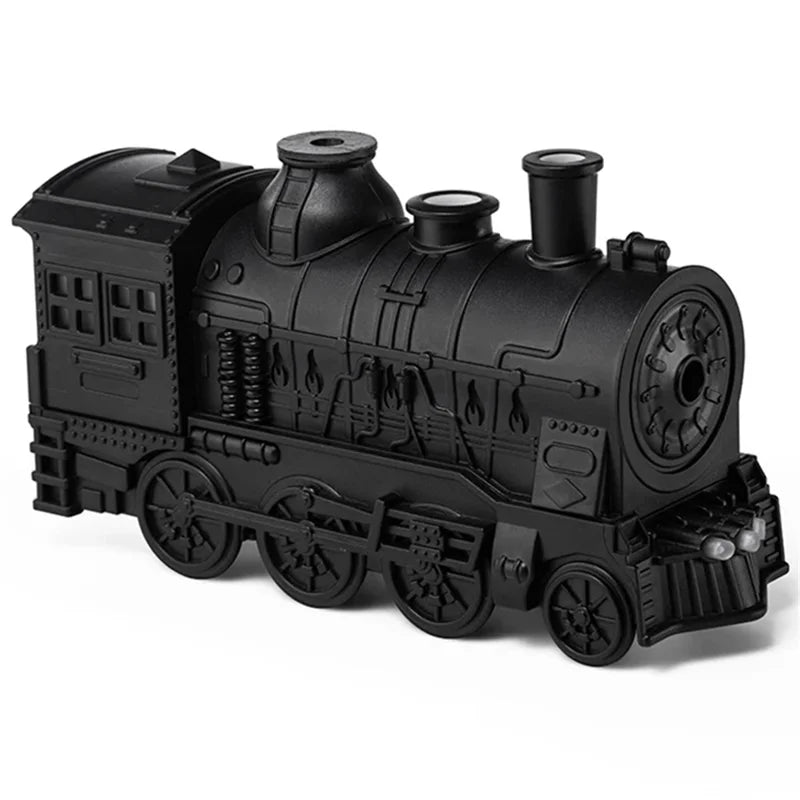 Vintage Steam Train Diffuser & Humidifier — Smoke-Ring Mist, Remote Control, LED Glow (300ml, US Plug)